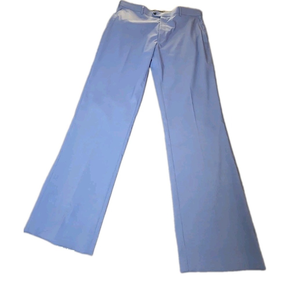 Roundtree Yorke travelSMART Dress Pants Mens 38x30 Light Blue Stretch Chinos 38